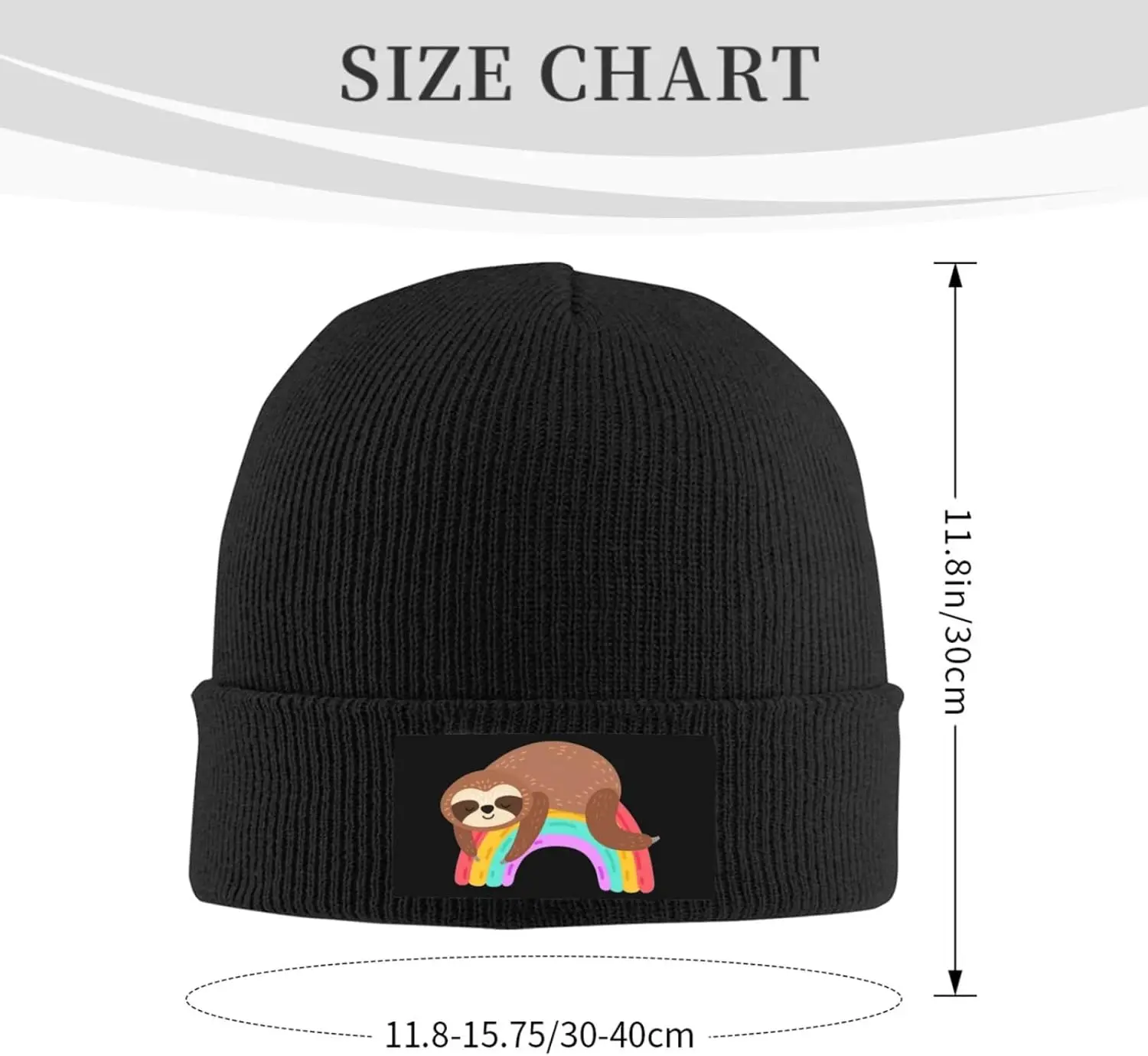 Cartoon Sloth Rainbow Funny Knit Hats for Men and Women Plain Cute Knit Hat Winter Soft Warm Stretch Thick Trendy Beanies Hats