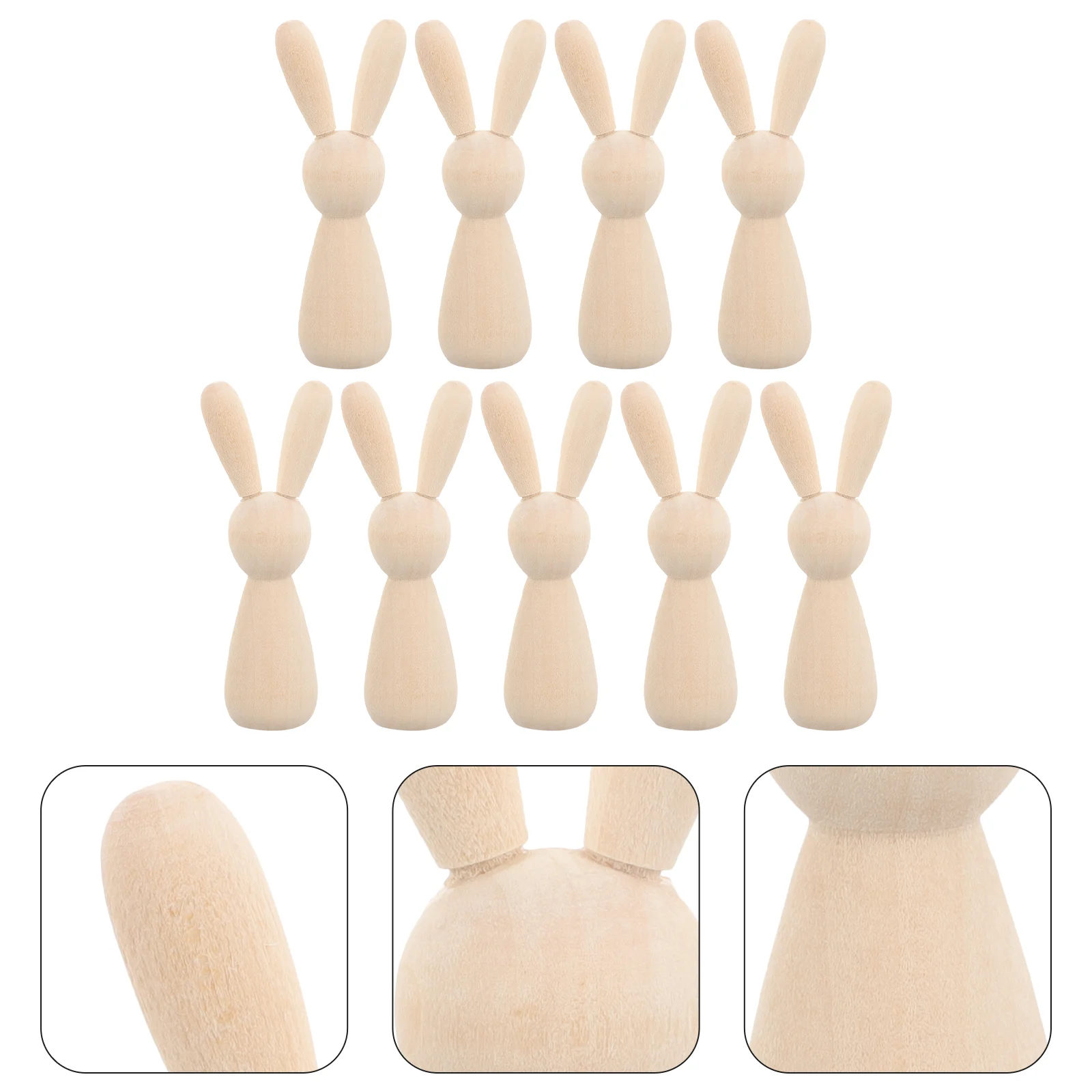 

Unfinished Wooden Peg Dolls Peg Rabbit Wooden Figures Blank Peg Doll Rabbit For Diy
