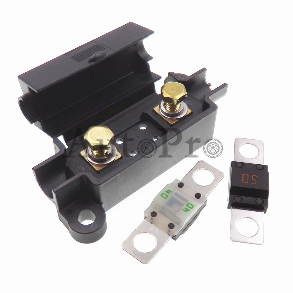 

1 Set 1 Hole Flat Type Auto Starter Fuse Holder Without Fuse Blade Plastic Housing Fuses Holder ANM Bolt-on Fuse Box