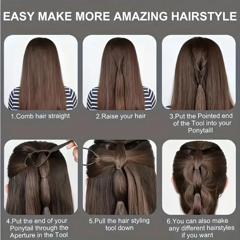 7Pcs/Set Edge Control Hairdressing Tool Set Plastic with Braiders Hair Brush Set Eyebrow Brush Ponytail Creator