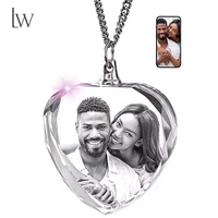 Photo en cristal 3D personnalisée, collier cadeau personnalisé en forme de cœur, cadeau pour femme, femmes, hommes, grands cadeaux personnalisés avec votre propre photo 1