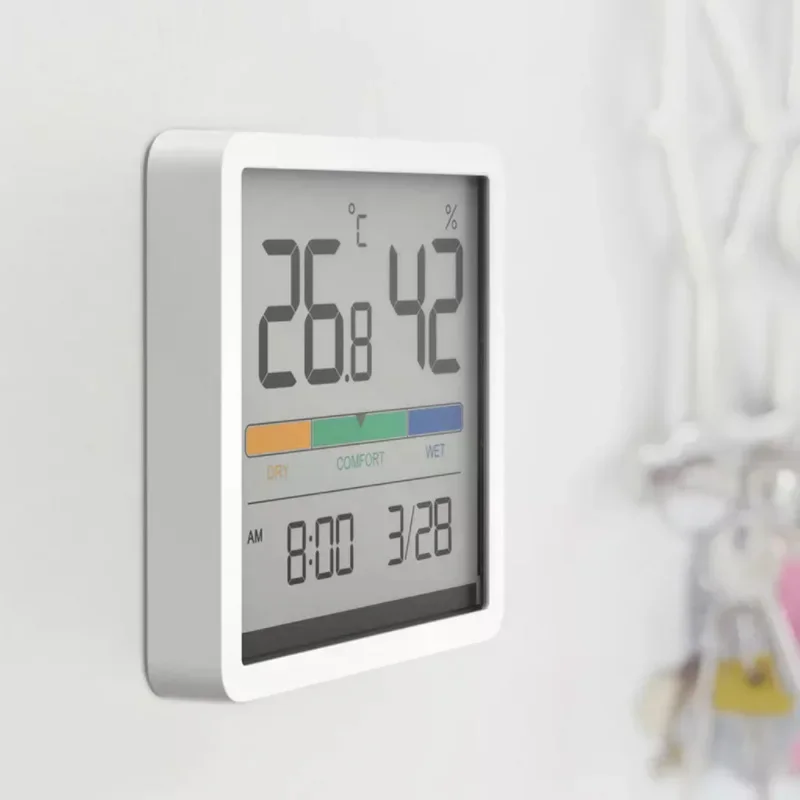 Miiiw Mute Temperature And Humidity Clock Home Indoor High-precision Baby Room C/F Temperature Monitor Huge LCD Screen
