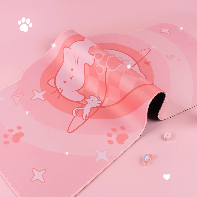 사랑스러운 고양이 책상 매트, 귀여운 마우스 패드, 초대형 마우스 패드, 컴퓨터 게임 키보드, 노트북, 사무실 테이블 마우스 매트, 400x780