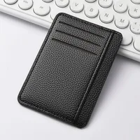 Men's Slim Minimalist Front Pocket Wallets RFID Blocking Credit Card Holder Portable Leather Wallets