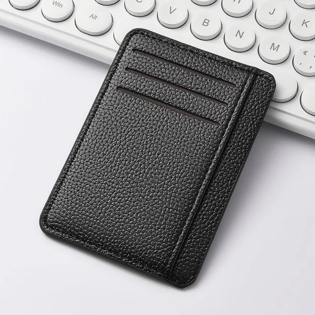 Men's Slim Minimalist Front Pocket Wallets RFID Blocking Credit Card Holder Portable Leather Wallets