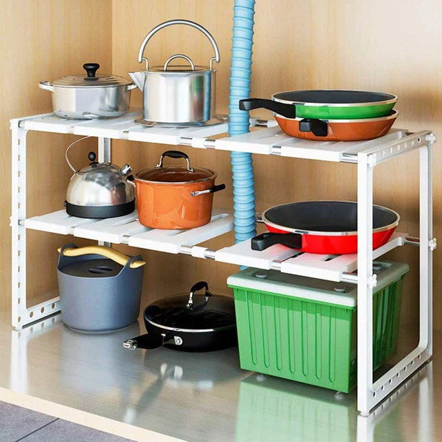 2 Tier Adjustable Under Sink Shelf Kitchen Storage Organizer Rack Holder Expandable  Shelf Storage Organizer For Kitchen And Home - AliExpress