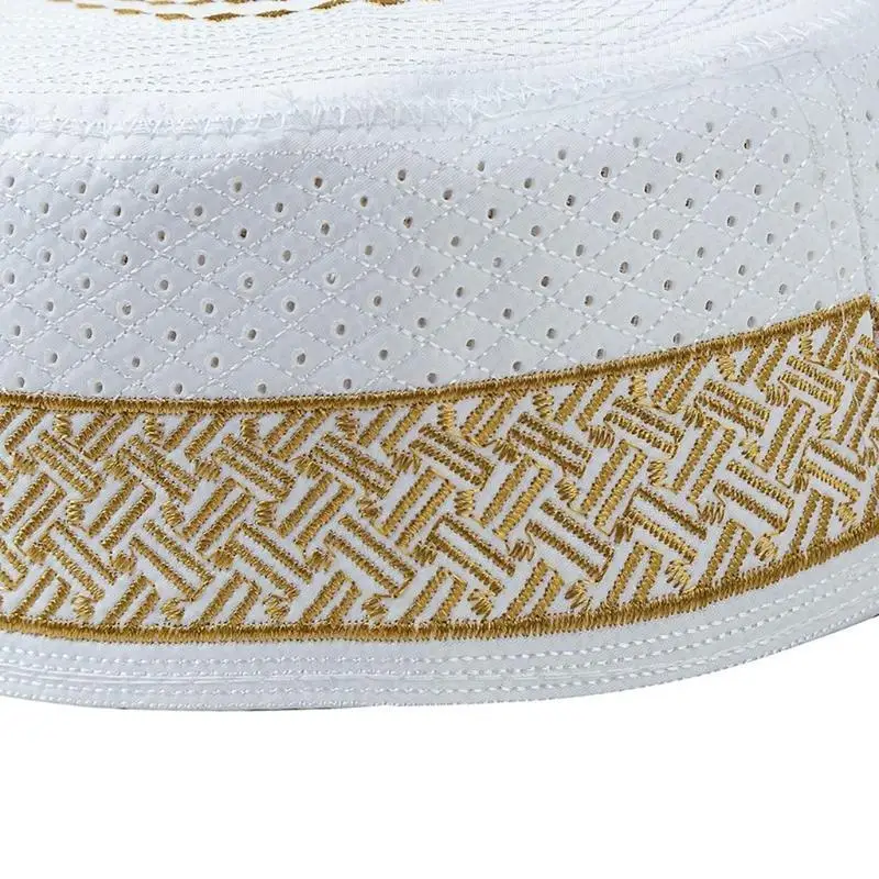 39BD Herbst Winter Muslimischen Gebet Männer Islam Topi Kufi Headware Schädel Kappe Turban Eid Ramadan Beten Arabien Zubehör – Detail 9