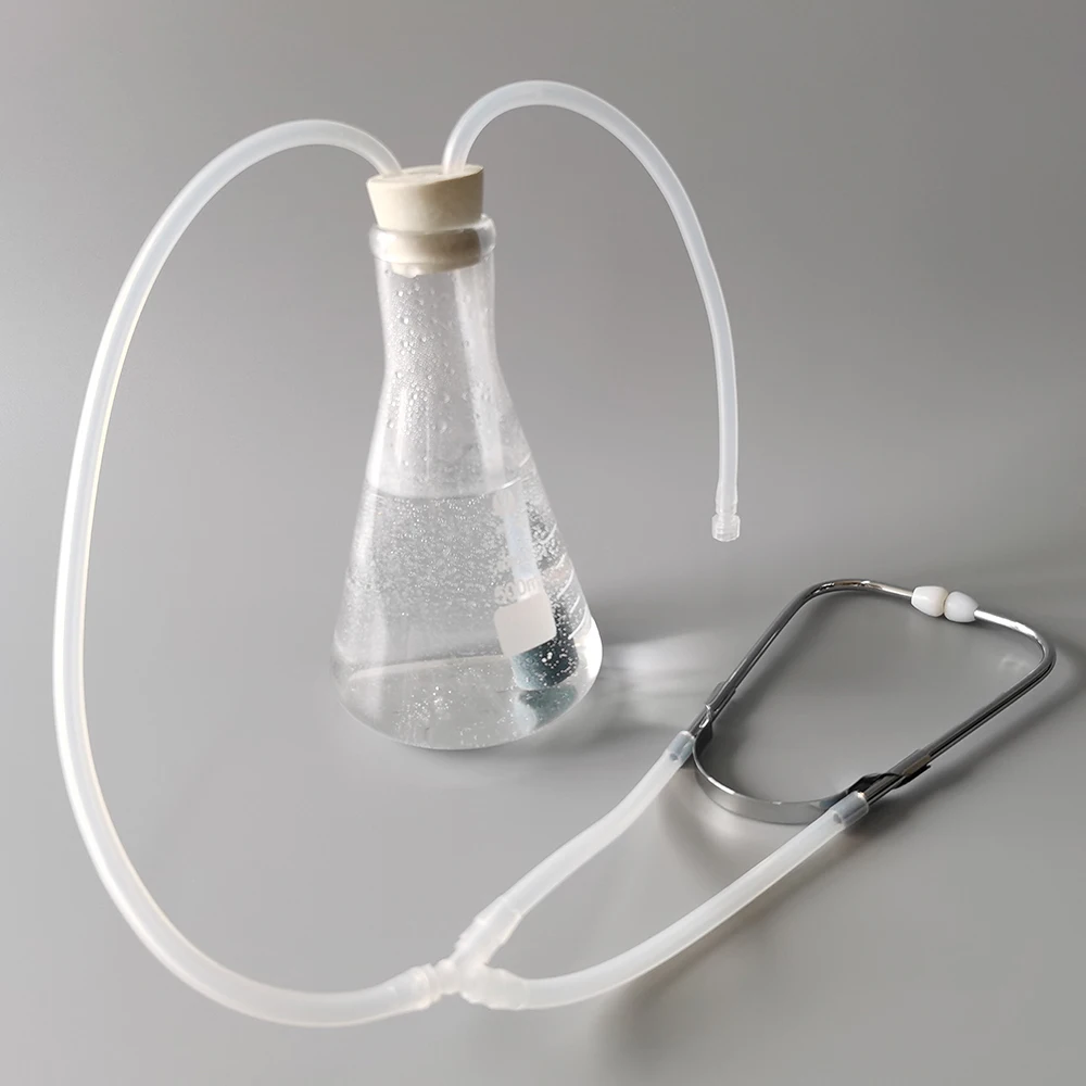 Estetoscópio Médico do Ozônio para a Insuflação da Orelha com a Garrafa de Vidro Macia do Earplug 500ml do Silicone