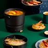 DMWD 220V Multifunction Electric Hot Pot with Folding Handle Mini Portable Travel Induction Cookers Split Type Cooking Pot 1.2L 4