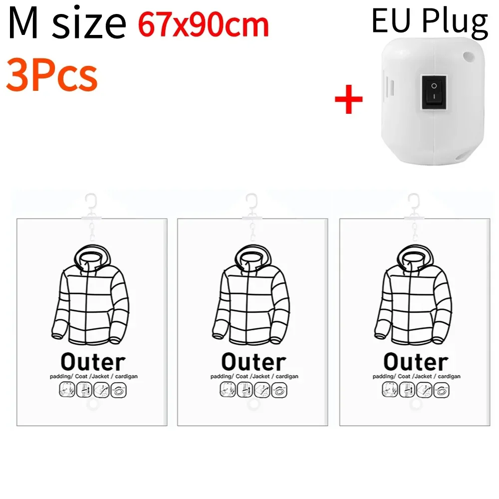 Transparent Vacuum Storage Bag for Clothes and Coats - Dustproof Organizer with Air Pump