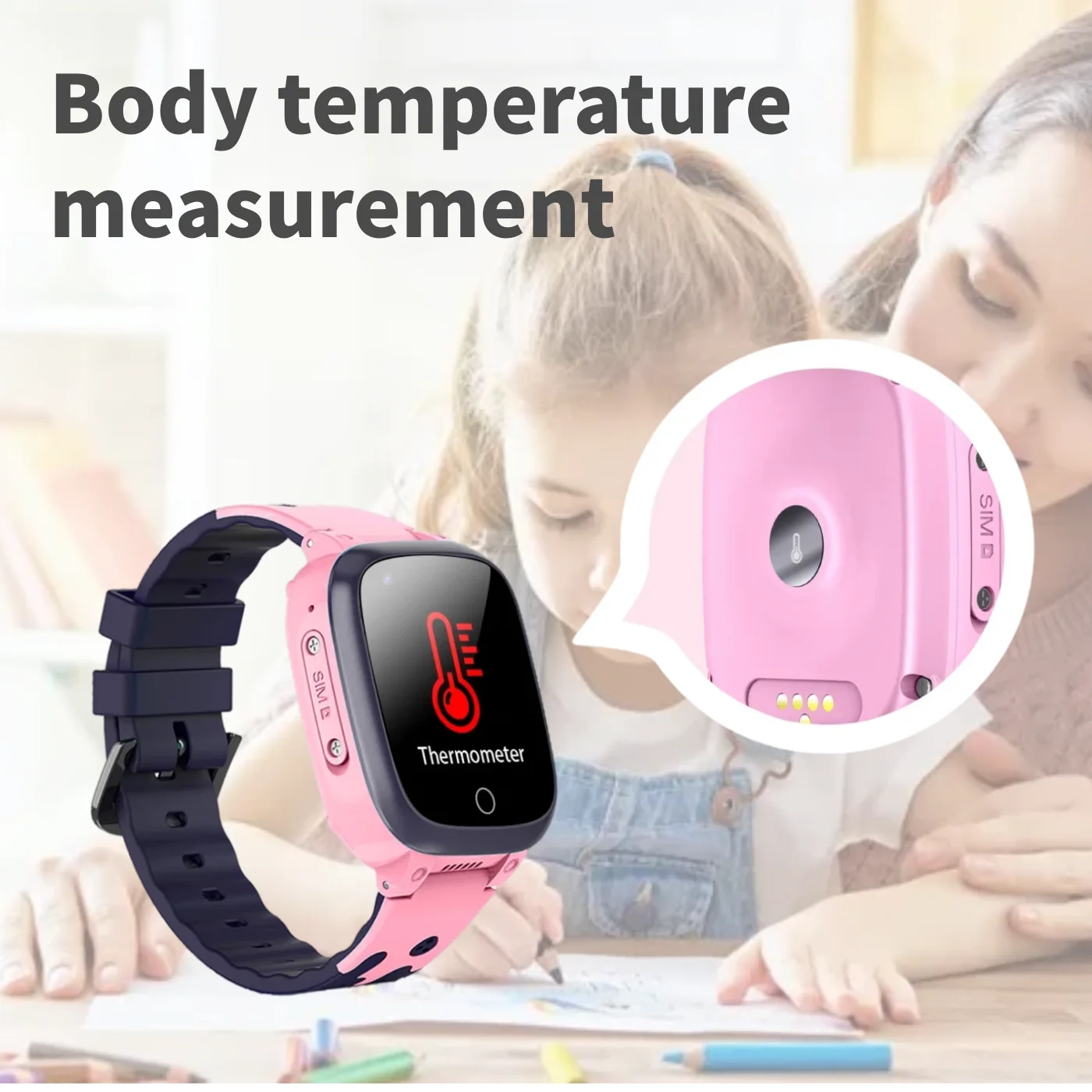 4G Montre Connectée Enfant,Montre GPS Enfants avec Appel SOS Chat Vocal et  Vidéo WiFi Alarme Caméra Mode école, Montre-Bracelet pour 4-12 Garçons