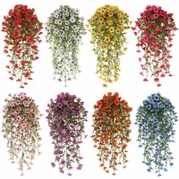 Artificial Hanging Flowers Morning Glory UV Resistant Yard Hanging Fake Plant Garden Wedding Party Decor Garden Balcony Supplies 4