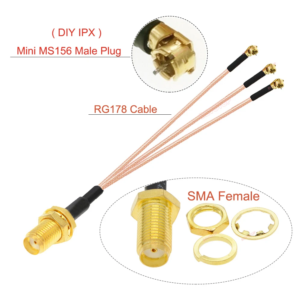 New SMA Male/Female to IPX DIY Mini MS156 Male Plug
