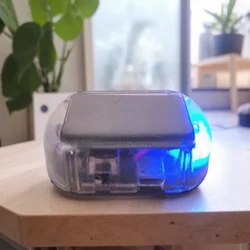 Solar Powered Car Security Alarm LED Warning Light - Anti - Theft Blinking Decorative Lamp (Blue)