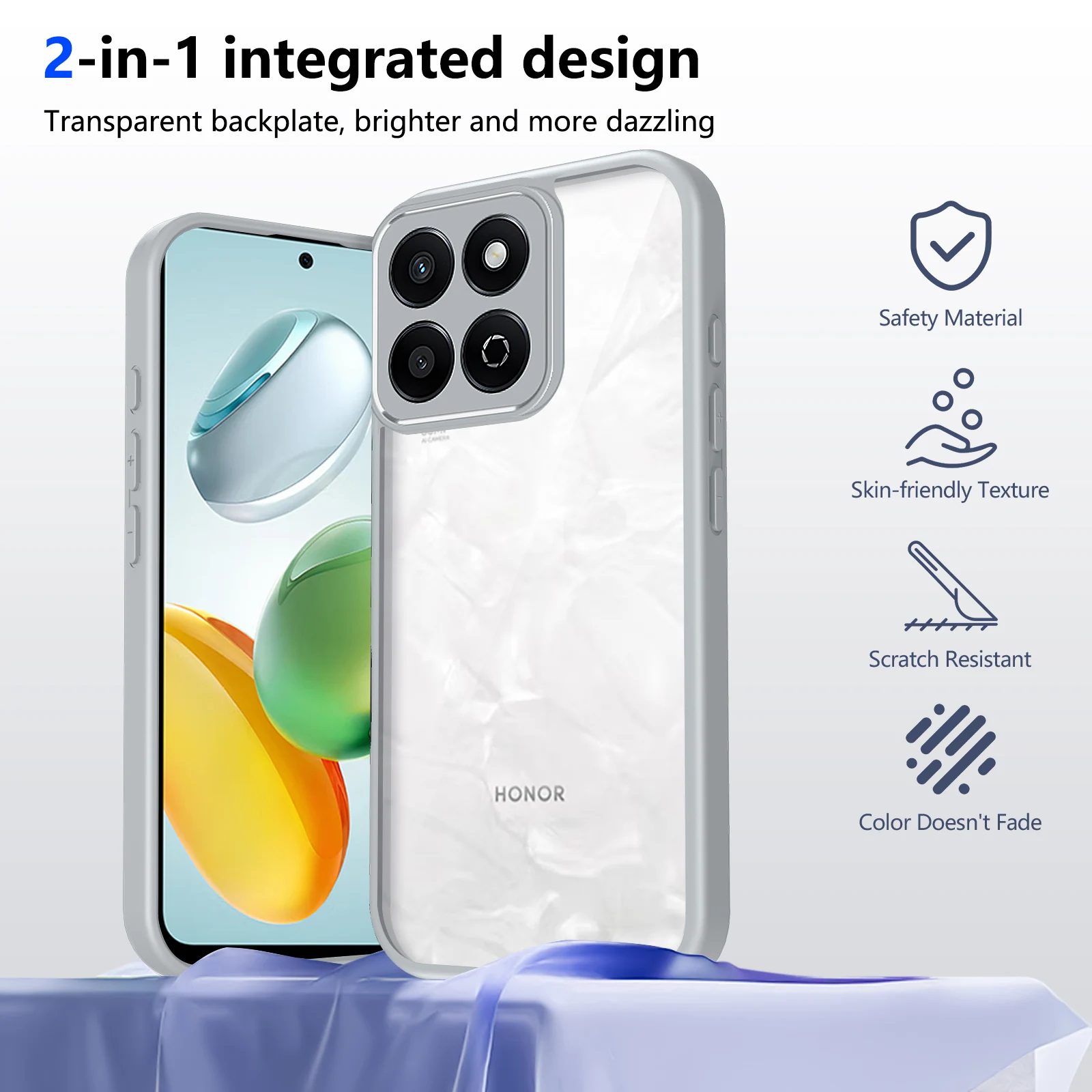 Air Cushion Shockproof Silicone Bumper Clear Matte Back Phone Case