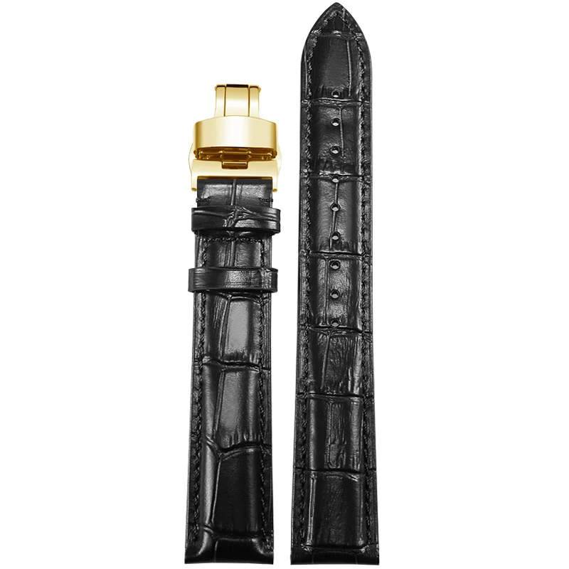 Premium Leather Watch Strap - Flat Straight Interface Cowhide, Various Sizes Available