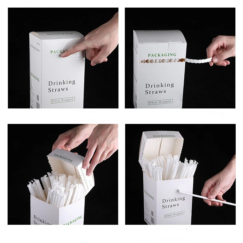 Одноразовые пластиковые трубочки для кухни в коробке Одноразовые пластиковые трубочки для кухни в коробке