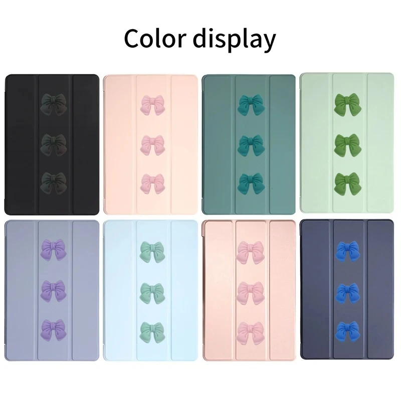 DIY Bow Trifold Stand TPU Soft Back Tablet Case - 8.3 Inch, 2024 Edition