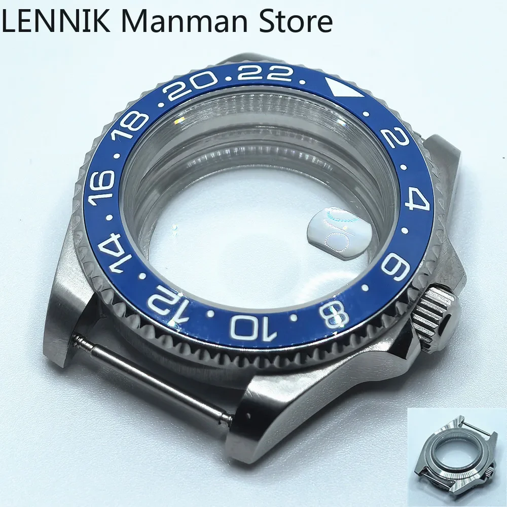 40mm Black PVD Watch Case with Transparent Back Glass