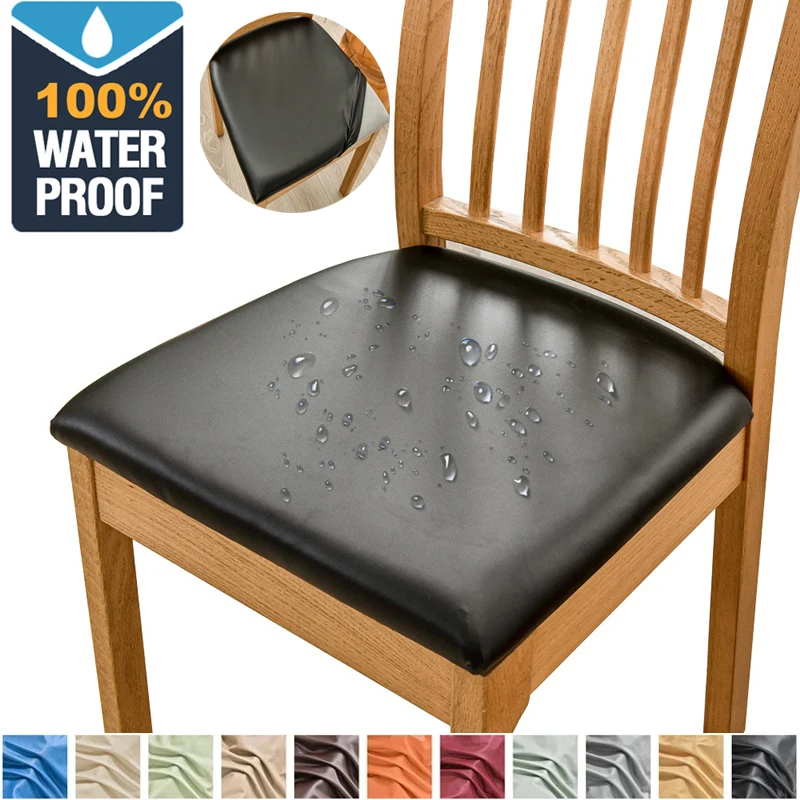 Waterproof PU Chair Cushion Cover For Kitchen Dining Room Leather