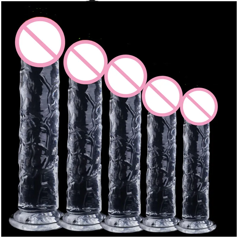 Sex Toys Translucent Soft Jelly Big Dildo Realistic Fake Dick Penis Butt Plug For Woman Men