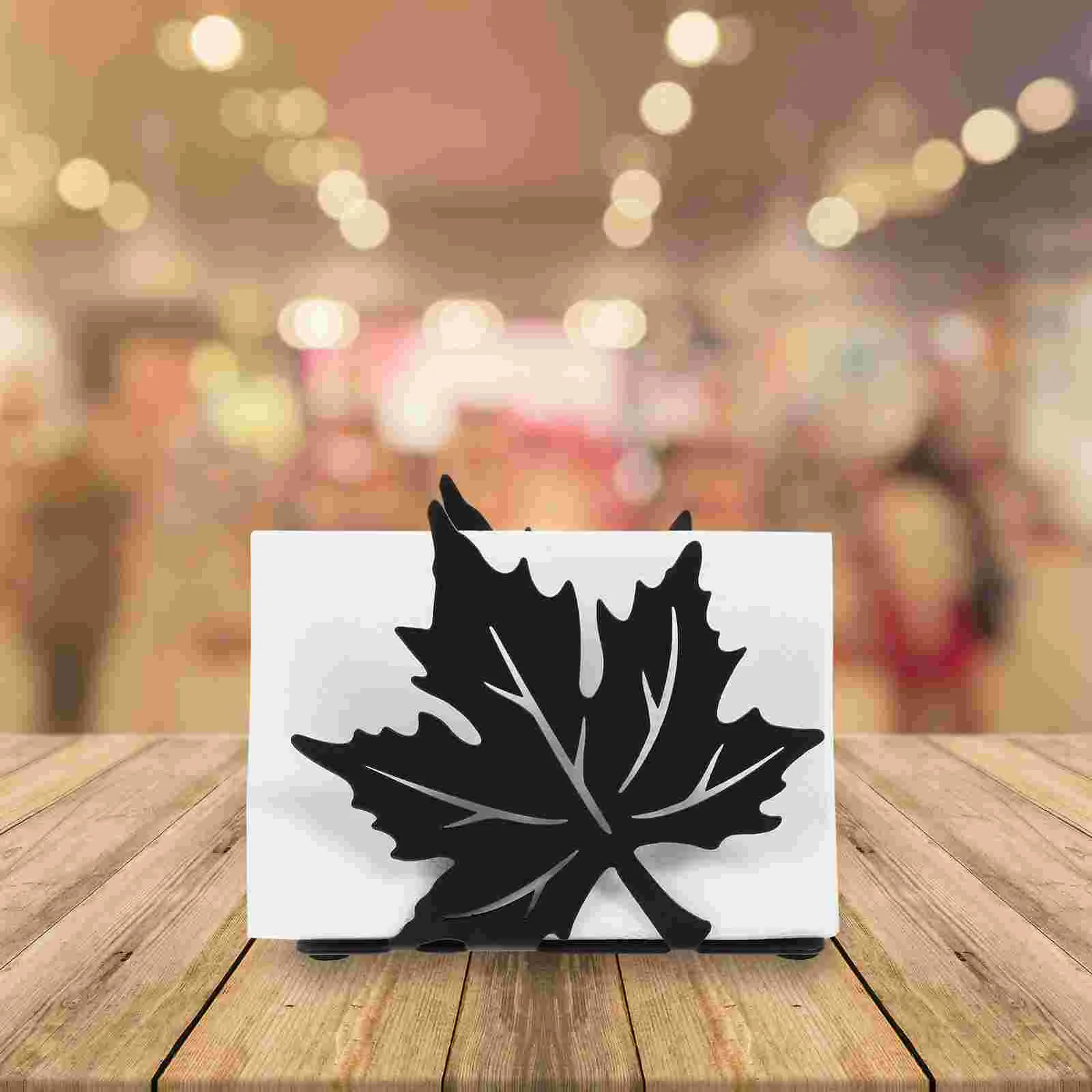 

Napkin Holder Dinner Dining Table Decor Iron Kitchen Holders for Tables Maple Leaf Stand Decorate