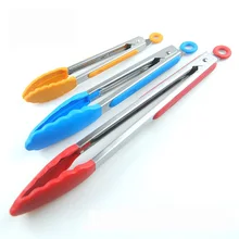 7/9/12 Inch Suit Barbecue Tongs Blue Stainless Steel Silicone Food Clip Gadget Sets Tools Kitchen Supplies Cooking Accessories