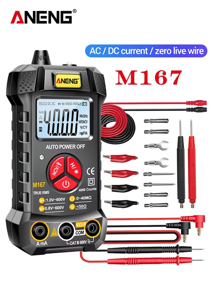 ANENG M167 Mini Digital Multimeter Profesional 4000 Counts AC/DC Electrical Instruments Tester Auto Range Meter Multimetro Tool