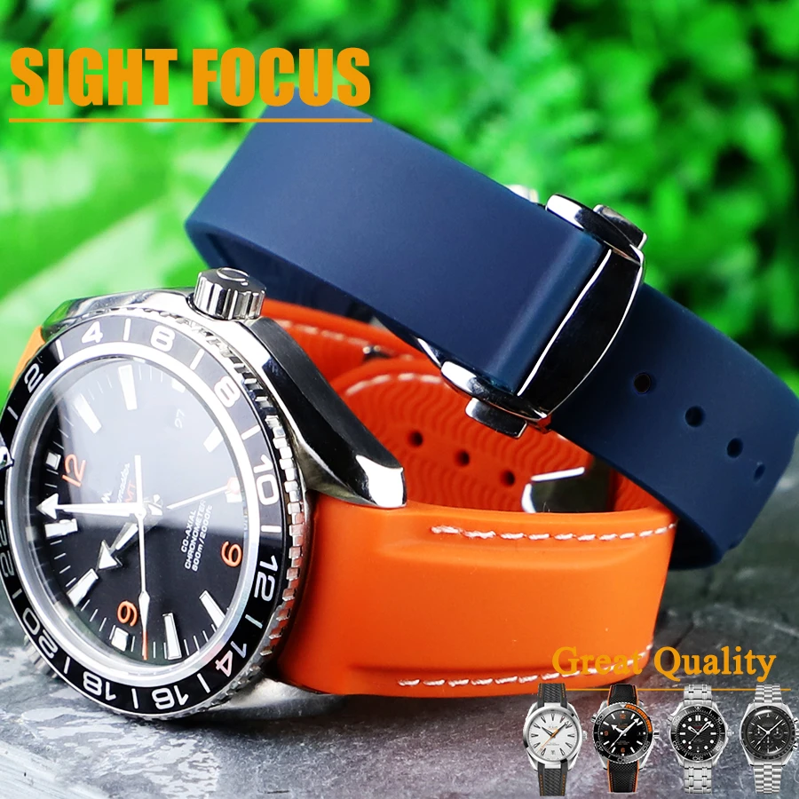 20Mm 22Mm Rubber Band Voor Omega Seamaster 300M 600M Planet Ocean Gmt  Choronograph Aqua Terra horloge Band Duiken Armbanden|Watchbands| -  AliExpress