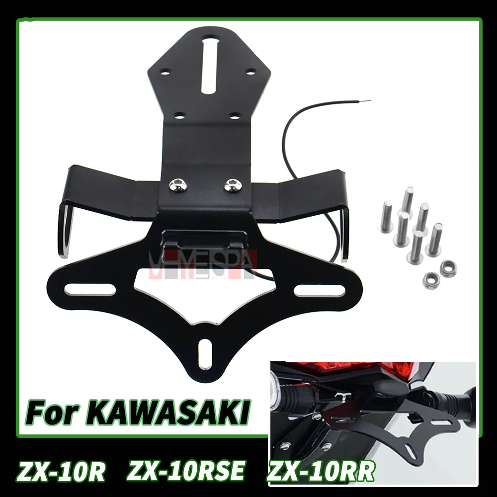 

LED License Plate Frame Holder Bracket Tail Tidy Fender Eliminator For KAWASAKI Ninja ZX10R ZX-10R 2016 2017 2018 2019 2020