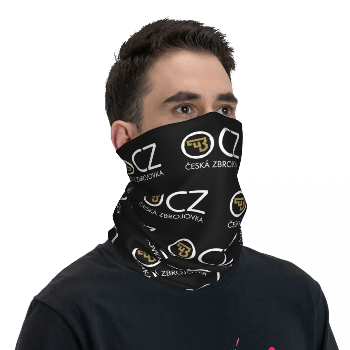 Ceska Zbrojovka CZ Firearms Bandana Neck Gaiter Printed Guns Balaclavas Mask Scarf Headband Hiking Men Women Adult Breathable