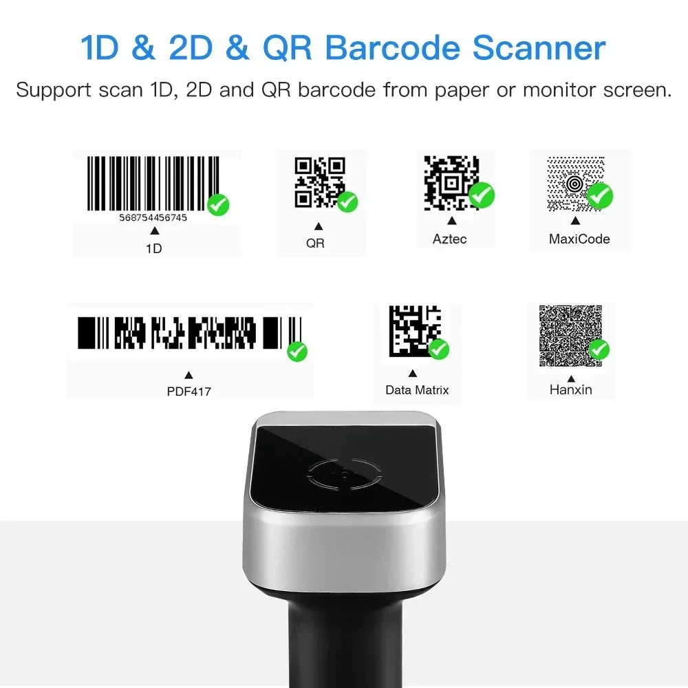 Eyoyo 1900 Barcode Scanner Wireless scaner Bar code Reader bluetooth PDF417 QR 2D Data Matrix UPC lector codigo de barra 1D Read