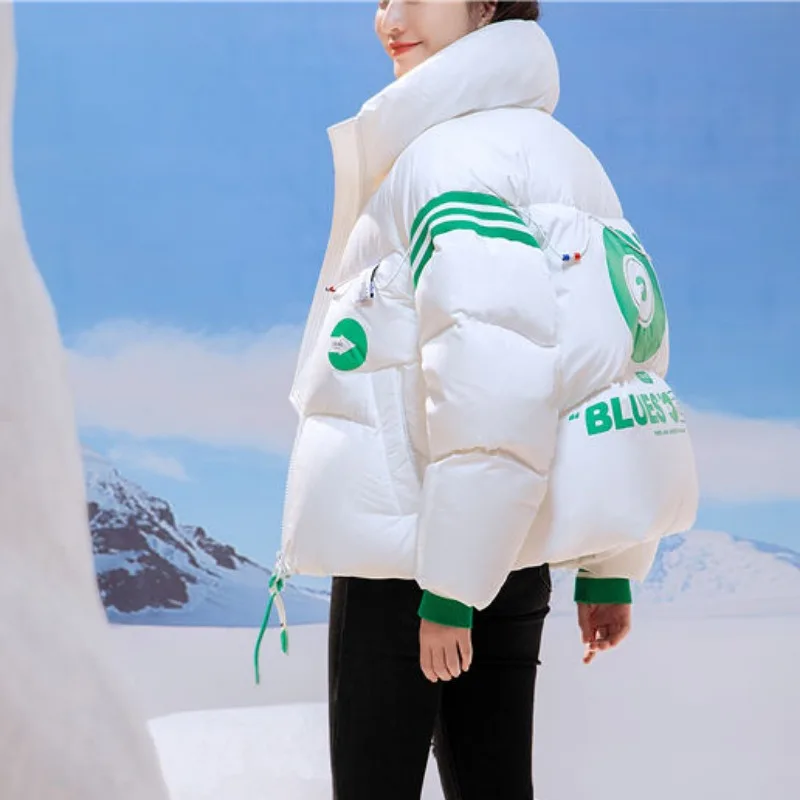 2023 New Women Down Cotton Coat Winter Jacket Female Keep Warm Thick Parkas Loose Short Outwear Fashion Design Hooded Overcoat