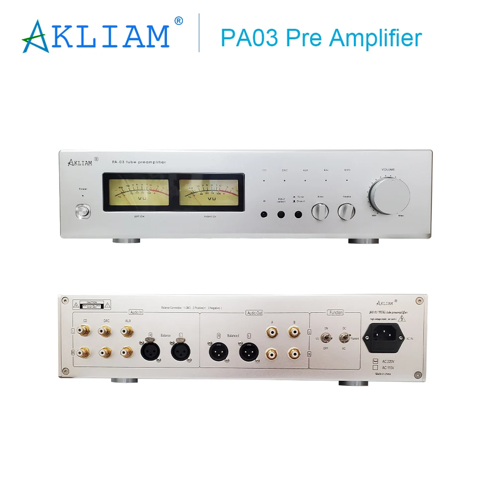 AkLIAMPA03TubePreamplifierARCLS22DualVUMeterEH6922Fully