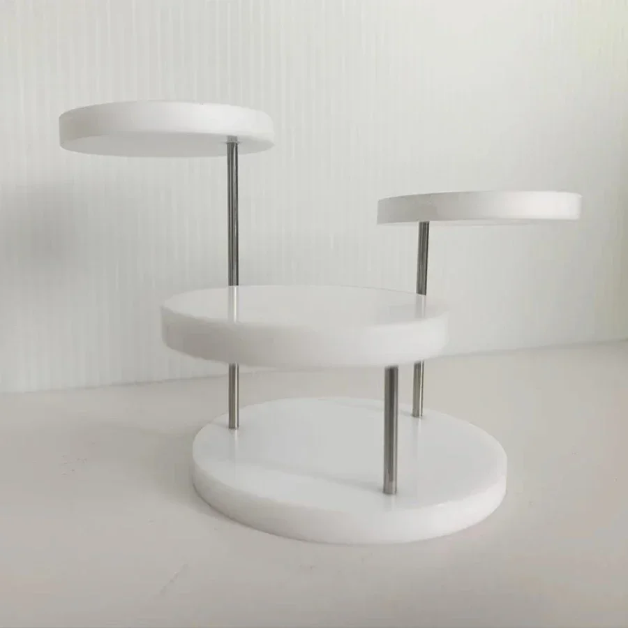 Acrylic ring jewelry display rack Multi-layer round jewelry rotating display table cake dessert disp 3