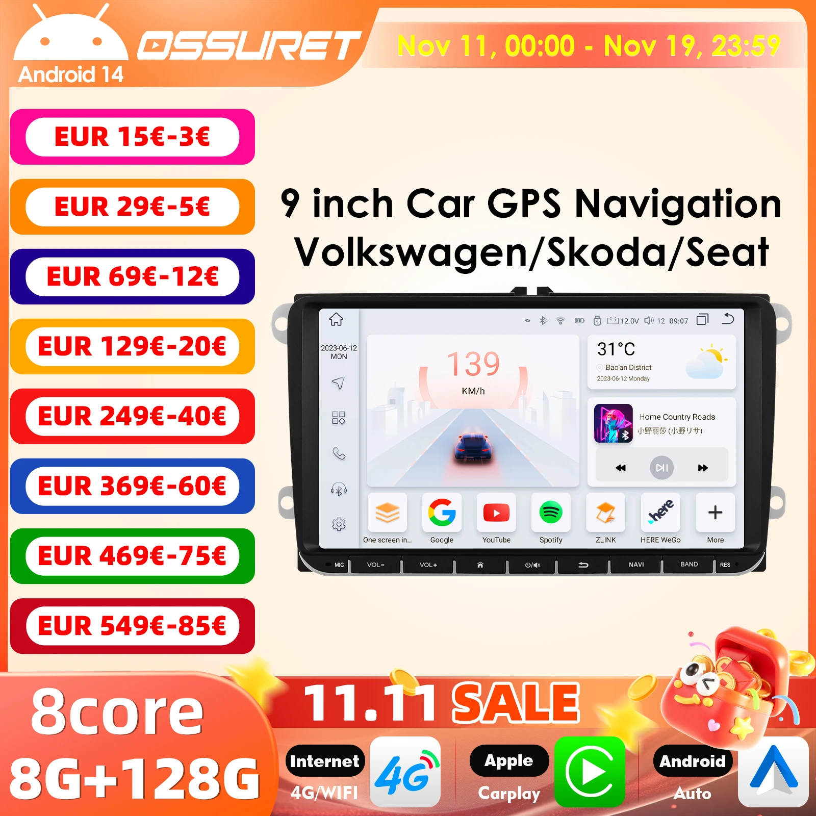 Does GPS Info APK Work with Android 14 9 2 Din Car Radios for VW Models