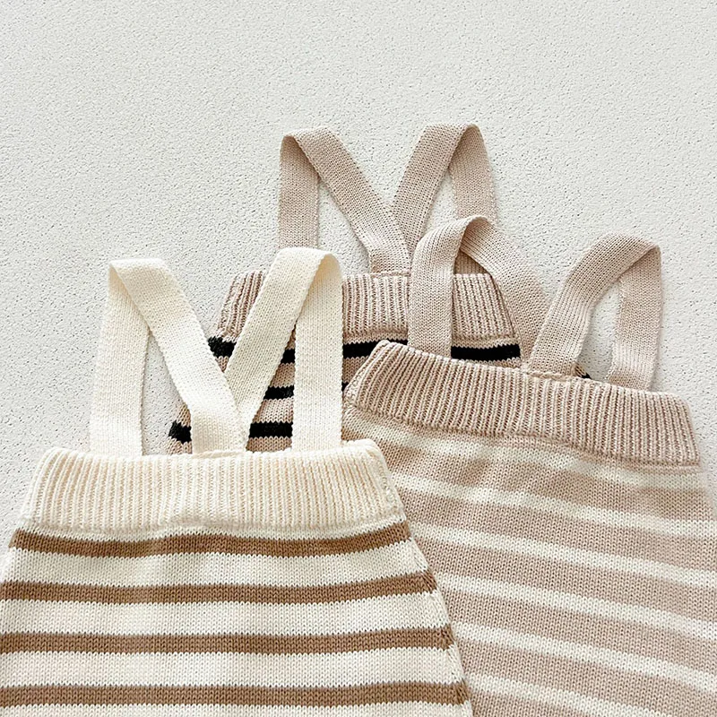 Cute Knitted Stripes Baby Girls Trousers