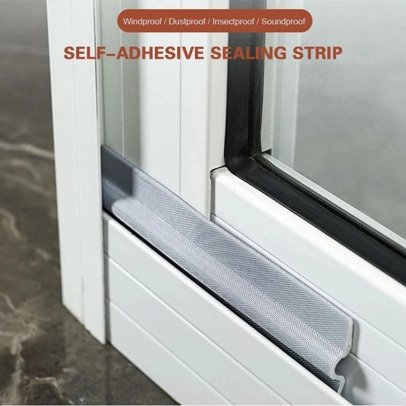 Door Seal Draft Stopper,Nbr Sealing Strip Self-Adhesive Window Sealing Strip Weather Soundproofing Sound Insulation Anti Air Leak Door Bottom Crack Gap Sticking Tape