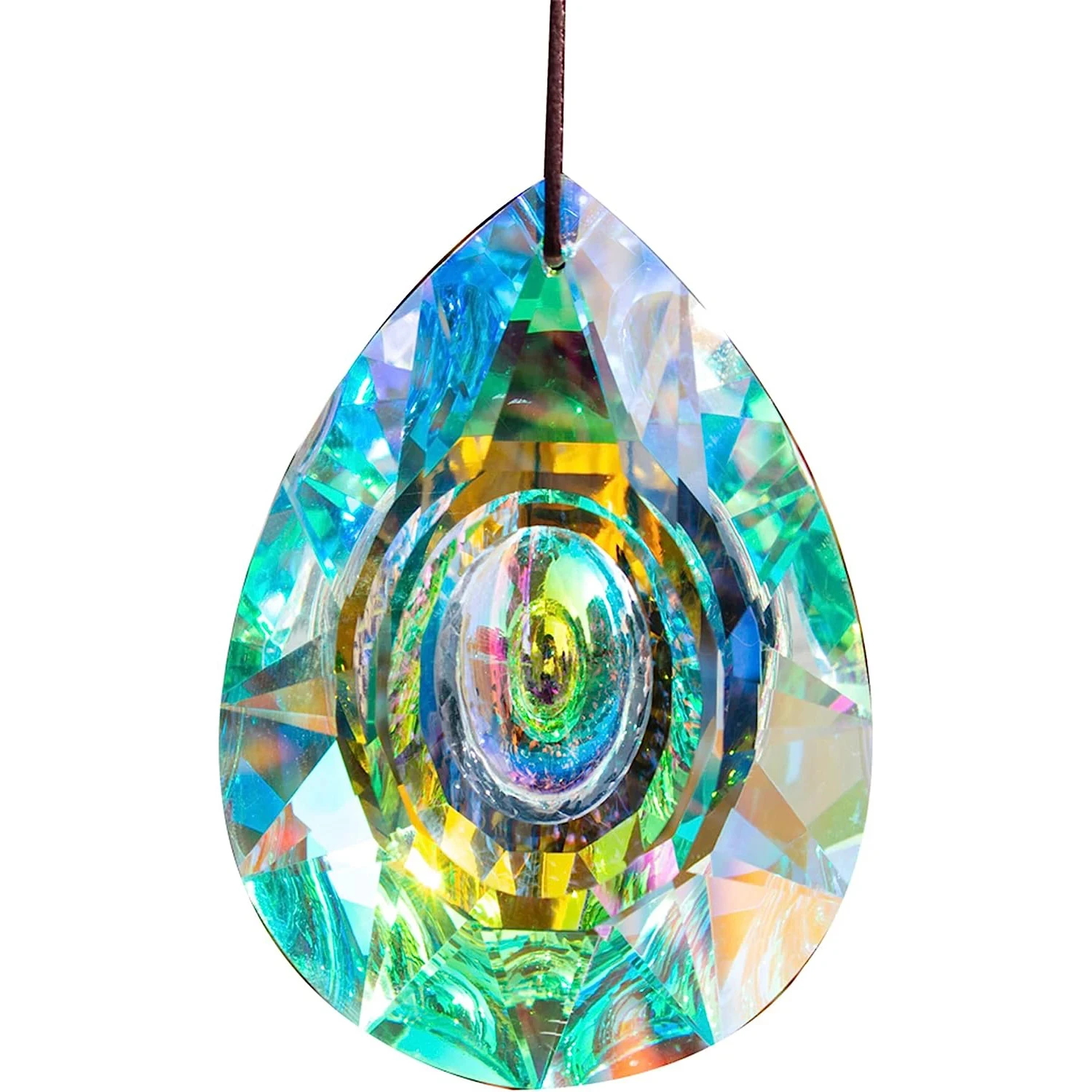 K9 Crystal Prism AB Clear Faceted Large Oval Chandelier Crystal Hanging Ornaments DIY Suncatcher Pendants Rainbow Maker 1PCs sun catcher crystal pendant sun catchers