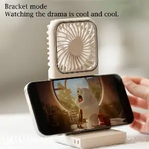 Description Picture 3 of itemMini Portable Handheld Fan with Phone Holder Power Bank Rechargeable 3 Speed Adjustable Personal Small Pocket for Summer Outdoor