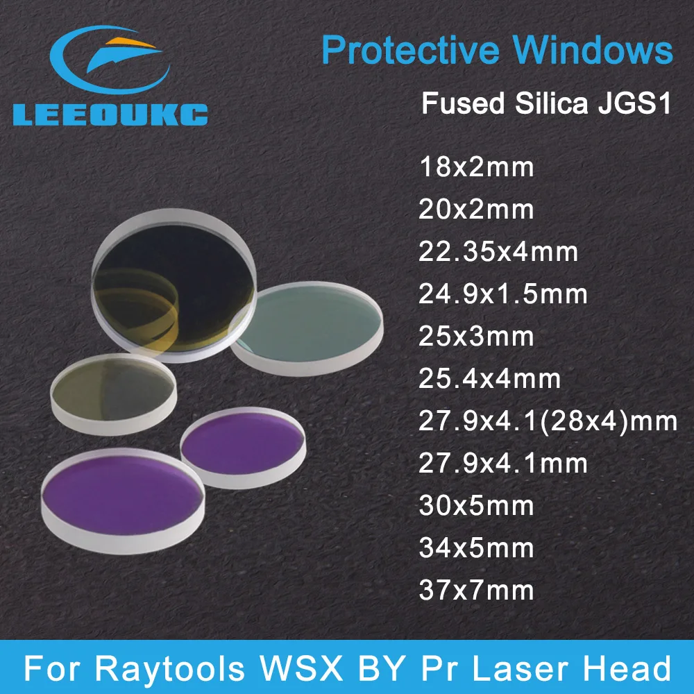 LEEOUKC Laser Protective Windows 20*2mm 24.9*1.5mm 27.9*4.1mm 30*5 36 ...