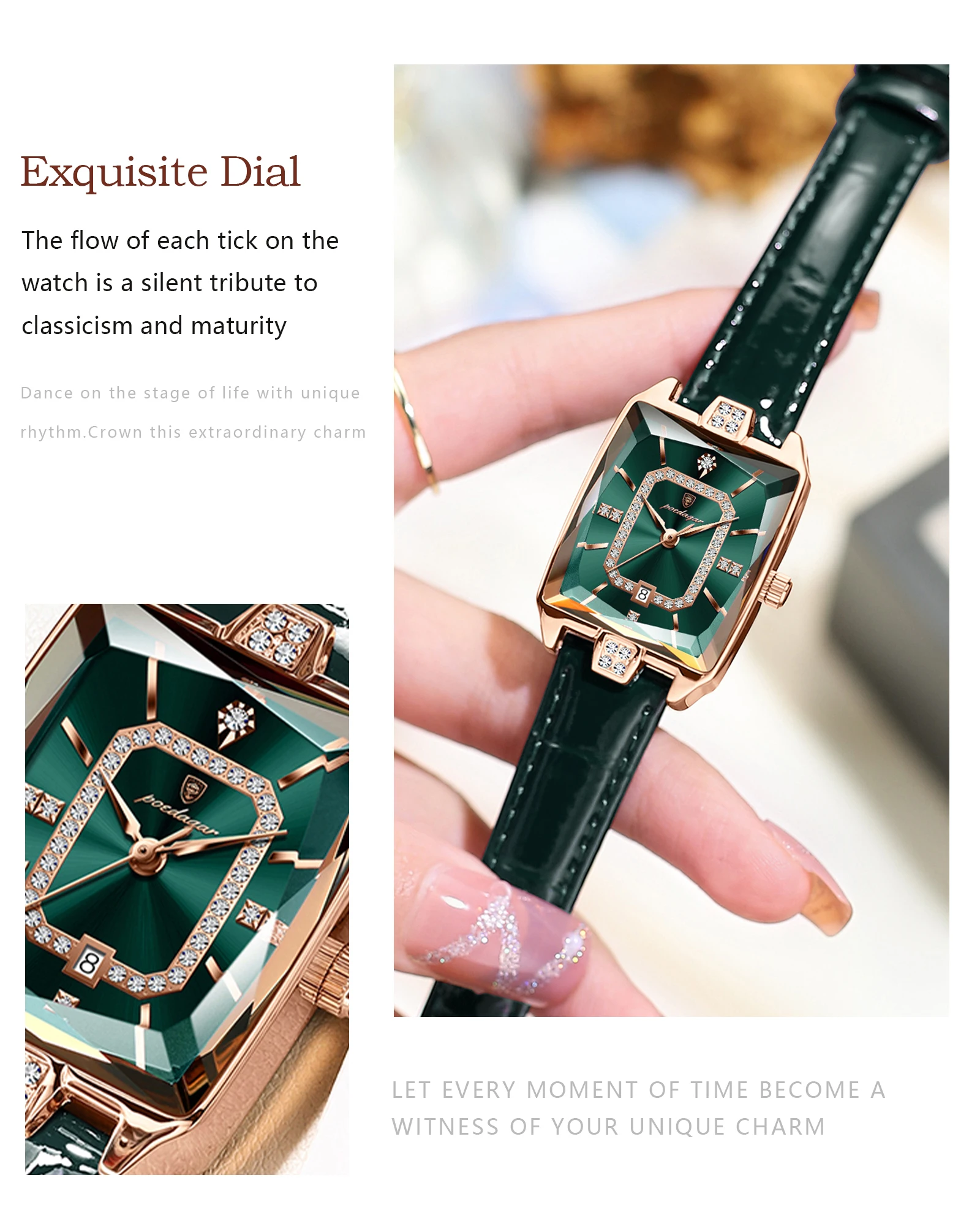 POEDAGAR Original Luxury Women Wristwatch Waterproof Leather Date Woman Watch Elegant High Quality Quartz Women's Watches Reloj