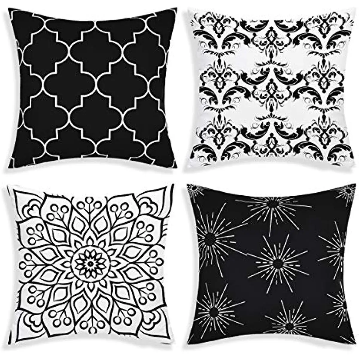 ShortPlushDecorativePillowcaseSofaBedroomBlack40X40cmCushion