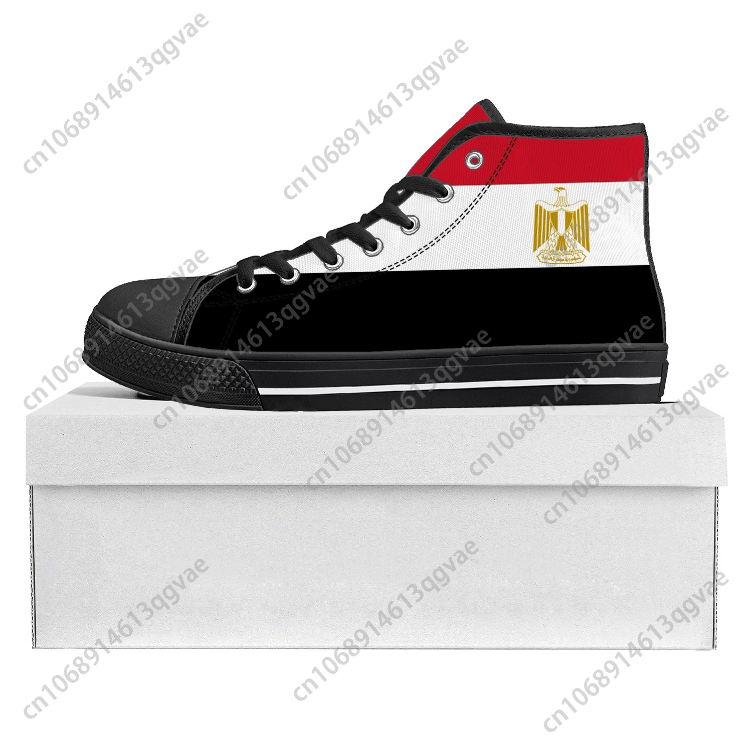 Egyptian Flag High Top High Quality Sneakers Mens Womens Teenager Canvas Sneaker Egypt Casual Couple Shoes Custom Shoe
