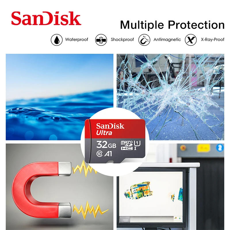 SanDisk 마이크로 tf sd 카드, 스마트폰용 메모리 카드, 클래스 10 TF 카드, 256GB, 32GB, 64GB, 128GB, A1 U1