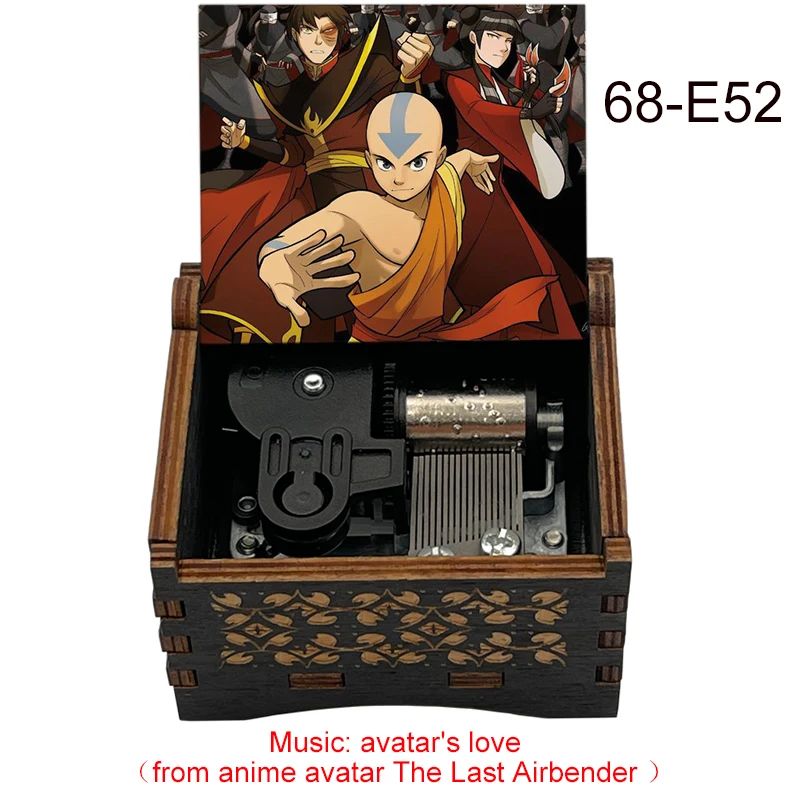 Black Wind Up Avatar's Love Wooden Music Box from Anime Avatar The Last Airbender Fans Gift Birthday home office Decor 4
