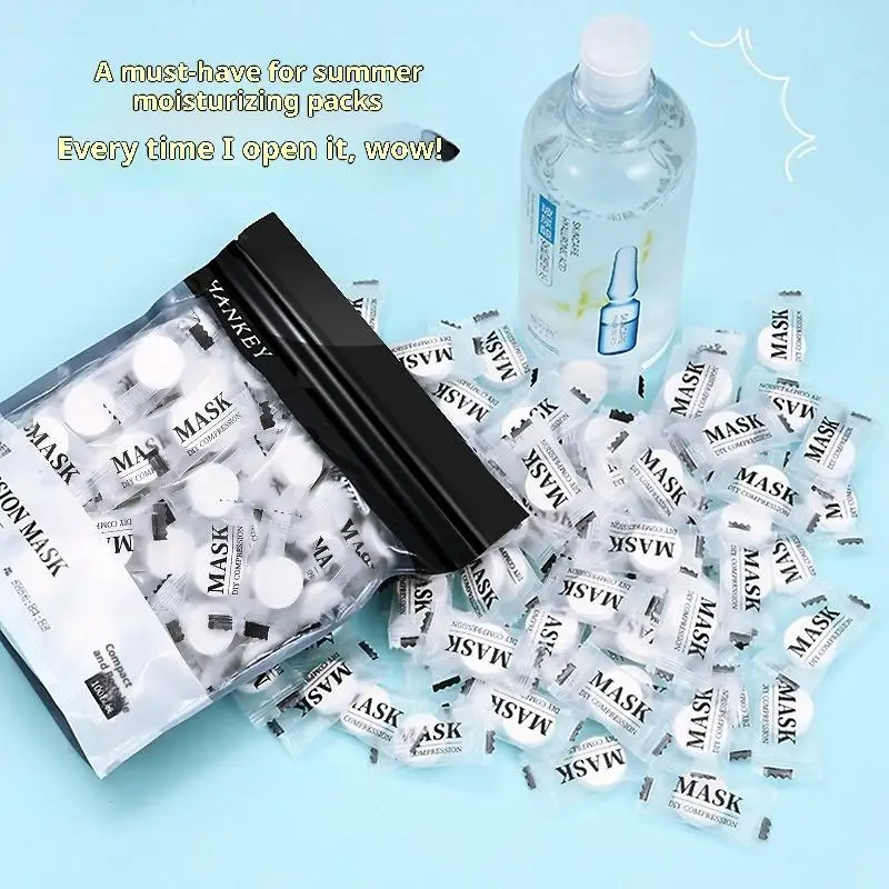 100PCS Portable Disposable Compressed Facial Mask – Non-Woven Cotton