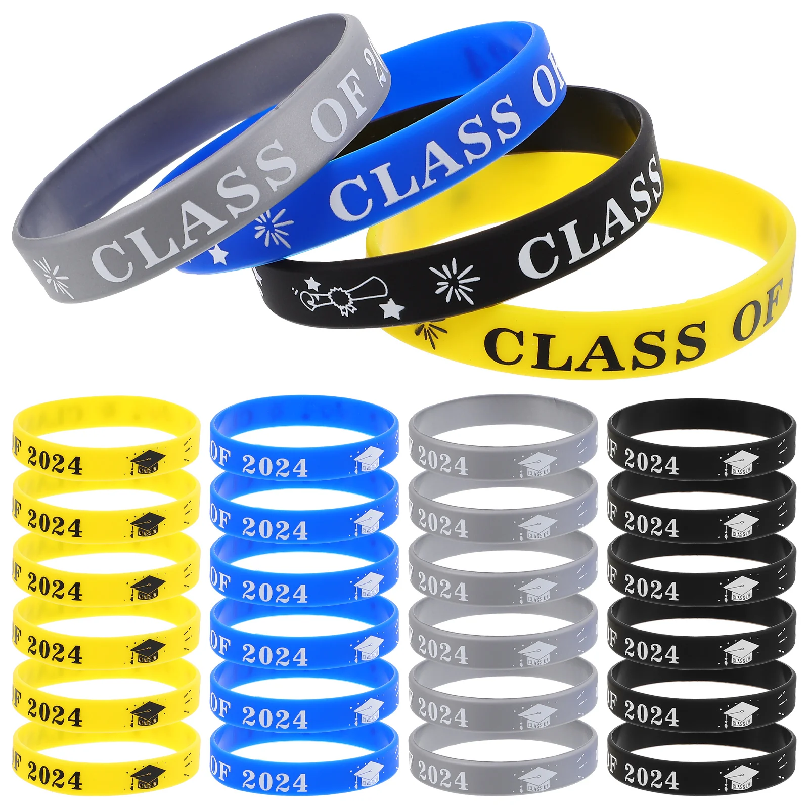 

Class 2024 Wristbands Graduation Silicone Wristbands Class 2024 Celebrating Bracelets