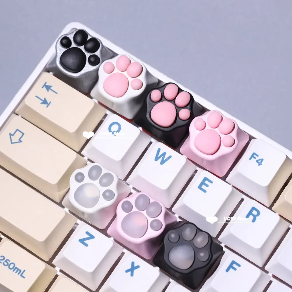Cat Claw Key Cap Jogos Cat Paw Faça Você Mesmo Key Cap para Teclado Mecânico Urso Garras Soft Feel Silicone Backlit Liga de Alumínio Keycaps