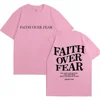 Faith Over Fear Christian Women T-shirts Christian Clothes Jesus Fashion Trendy T-shirts Bible Verse Sportwear Aesthetic Clothes 2